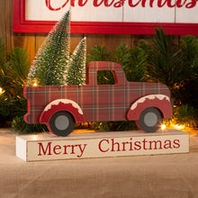 Load image into Gallery viewer, 12.81&quot;L Wooden/Metal Red Truck Table Decor
