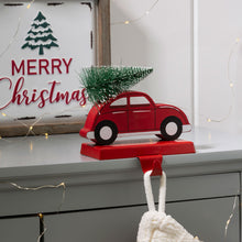 Load image into Gallery viewer, 5.31&quot;H Wooden/Metal Red Car Stocking Holder
