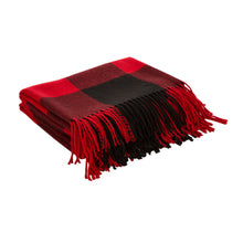 Load image into Gallery viewer, Plaid Check Tassel Throw Blanket, 50&quot; x 60&quot;, Red

