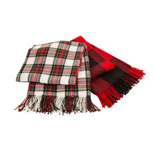 Load image into Gallery viewer, Plaid Check Tassel Throw Blanket, 50&quot; x 60&quot;, Red
