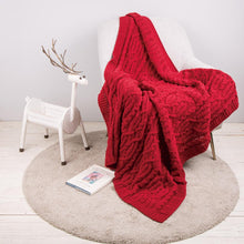 Load image into Gallery viewer, 60&quot;L*50&quot;W Knitted Polyester Red Throw Blanket 865g
