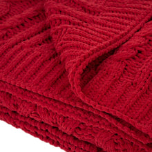 Load image into Gallery viewer, 60&quot;L*50&quot;W Knitted Polyester Red Throw Blanket 865g
