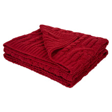 Load image into Gallery viewer, 60&quot;L*50&quot;W Knitted Polyester Red Throw Blanket 865g
