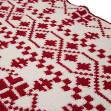 Load image into Gallery viewer, 60"L*50"W Knitted Snowflake Polyester Red/White Throw Blanket 930g
