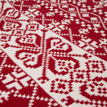 Load image into Gallery viewer, 60"L*50"W Knitted Snowflake Polyester Red/White Throw Blanket 930g
