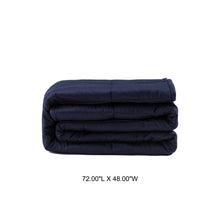 Load image into Gallery viewer, 72"L*48"W Cotton Shell Quilted Weighted Blanket With Polyester Filling - Navy Blue 12lbs
