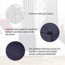 Load image into Gallery viewer, 72"L*48"W Cotton Shell Quilted Weighted Blanket With Polyester Filling - Navy Blue 12lbs
