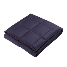 Load image into Gallery viewer, 72"L*48"W Cotton Shell Quilted Weighted Blanket With Polyester Filling - Navy Blue 12lbs
