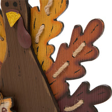 Load image into Gallery viewer, Burlap Wooden Turkey Decor for Thanksgiving
