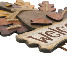 Load image into Gallery viewer, Burlap Wooden Autumn Turkey Welcome Sign or Yard Stake
