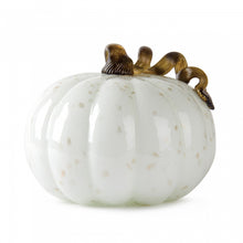 Load image into Gallery viewer, 7.09&quot;H Hand Blown Golden/White Glass Pumpkin Decor
