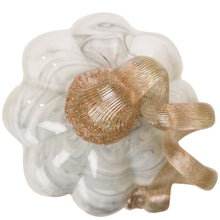 Load image into Gallery viewer, 5.71&#39;&#39;H Hand Blown Gray Marbleized Glass Pumpkin Decor
