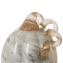Load image into Gallery viewer, 5.71&#39;&#39;H Hand Blown Gray Marbleized Glass Pumpkin Decor
