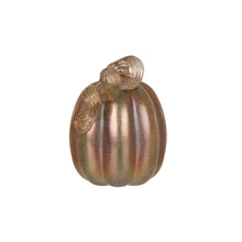 Load image into Gallery viewer, S/2 Blue/Gold Glittery Glass Pumpkin Decor
