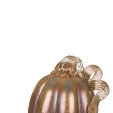 Load image into Gallery viewer, S/2 Blue/Gold Glittery Glass Pumpkin Decor
