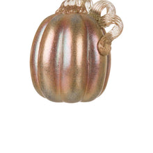 Load image into Gallery viewer, S/2 Blue/Gold Glittery Glass Pumpkin Decor
