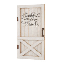Load image into Gallery viewer, 18&quot;H White Wooden Thanksgiving Barn Door Wall Decor or Standing Decor

