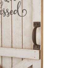 Load image into Gallery viewer, 18&quot;H White Wooden Thanksgiving Barn Door Wall Decor or Standing Decor

