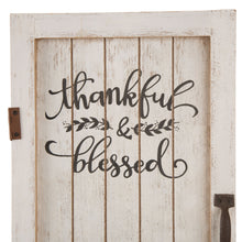 Load image into Gallery viewer, 18&quot;H White Wooden Thanksgiving Barn Door Wall Decor or Standing Decor
