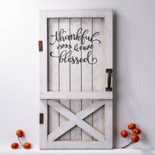 Load image into Gallery viewer, 18&quot;H White Wooden Thanksgiving Barn Door Wall Decor or Standing Decor
