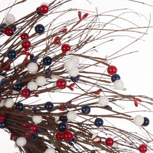 Load image into Gallery viewer, 24&quot;D Patriotic RED/White/Blue Berry Wreath
