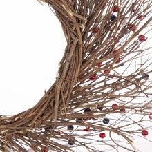 Load image into Gallery viewer, 24&quot;D Patriotic RED/White/Blue Berry Wreath
