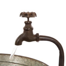 Load image into Gallery viewer, Farmhouse 3-Tiered Galvanized Metal Cascading Water Garden Fountain
