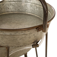 Load image into Gallery viewer, Farmhouse 3-Tiered Galvanized Metal Cascading Water Garden Fountain

