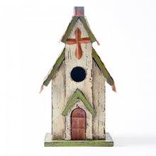 Load image into Gallery viewer, 11.81&quot;H Tall Church Hand Painted Wood Birdhouse
