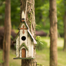 Load image into Gallery viewer, 11.81&quot;H Tall Church Hand Painted Wood Birdhouse
