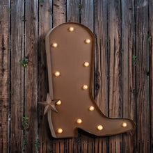Load image into Gallery viewer, Vintage Rustic Farmhouse Marquee LED Cowboy Boot Sign
