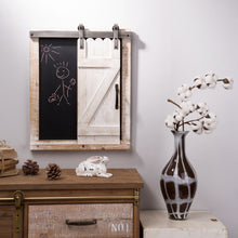 Load image into Gallery viewer, 19.75&quot;H Farmhouse  Wooden Chalkboard Barn Door Style Wall Decor
