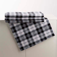 Load image into Gallery viewer, 72"L*48"W Polar Fleece Black &amp; White Plaid Reversible Duvet Cover
