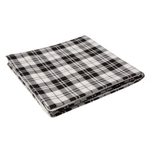 Load image into Gallery viewer, 72"L*48"W Polar Fleece Black &amp; White Plaid Reversible Duvet Cover
