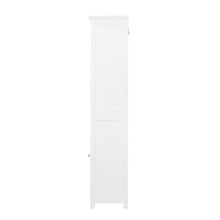 Load image into Gallery viewer, 65.50&quot;H Wooden Floor Storage Cabinet with 3-Shelf and 1 Shutter Door, White
