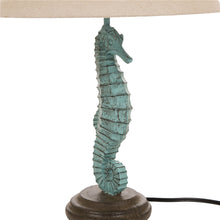 Load image into Gallery viewer, Vintage Seahorse Style Novelty Table Lamp with Burlap Shade
