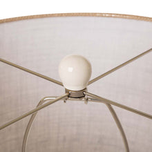 Load image into Gallery viewer, 25.5&quot;H Cream Ceramic Table Lamp w/Burlap Shade
