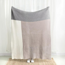 Load image into Gallery viewer, 60&quot;L*50&quot;W Knitted Polyester Feather Yarn Tricolor Throw Blanket 965g
