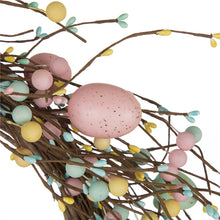 Load image into Gallery viewer, 22&quot;D Easter Eggs Wreath with Flower Buds
