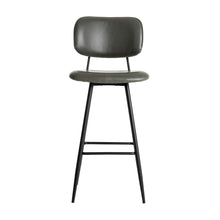 Load image into Gallery viewer, 43&quot;H Grey PU Leather Bar Stool with Back, Set of 2
