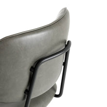 Load image into Gallery viewer, 43&quot;H Grey PU Leather Bar Stool with Back, Set of 2
