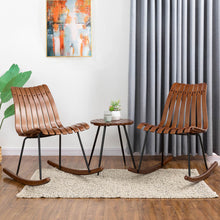Load image into Gallery viewer, Two Bamboo Rocking Chairs and One Accent Table
