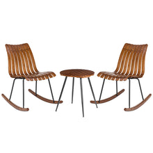 Load image into Gallery viewer, Two Bamboo Rocking Chairs and One Accent Table
