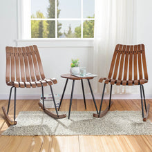 Load image into Gallery viewer, Two Bamboo Rocking Chairs and One Accent Table
