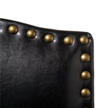 Load image into Gallery viewer, 45.00&quot;H Black Leatherette High-Back Barchair with Studded Decoration, Set of 2
