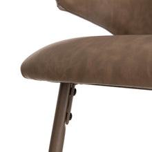 Load image into Gallery viewer, Dark Brown Mixing Leatherette/Gray Fabric Bar Stool with Back, Set of 2
