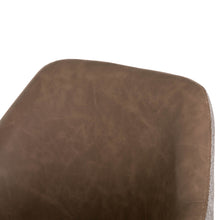 Load image into Gallery viewer, Dark Brown Mixing Leatherette/Gray Fabric Bar Stool with Back, Set of 2
