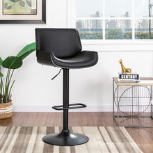 Load image into Gallery viewer, Mid-century Modern Black Adjustable Gaslift Swivel Bar Stool
