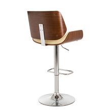 Load image into Gallery viewer, Mid-century Leather Modern Beige Adjustable Height Swivel Bar Stool

