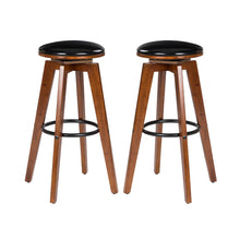 Load image into Gallery viewer, 30&quot;H Bamboo Swivel Upholstery Bar Stool, Set of 2
